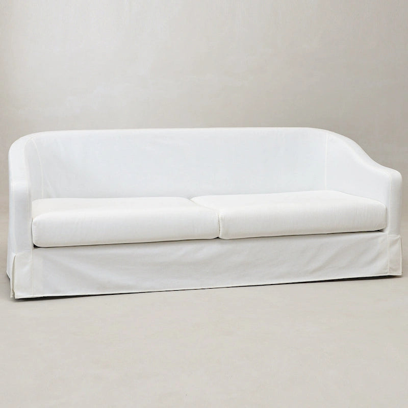 Canapé déhoussable en lin de 90 pouces à 3 places avec jupe et 4 coussins décoratifs