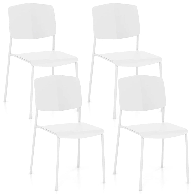 Gymax Dining Chair Set of 4 w/Ergonomic Backrest & Wide Seat Stackable