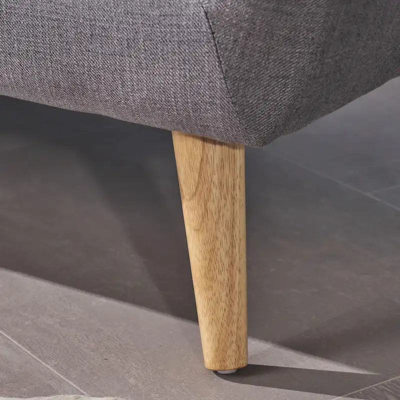 Petit canapé de style Mid-Century Modern avec dossier capitonné et pieds en bois inclinés