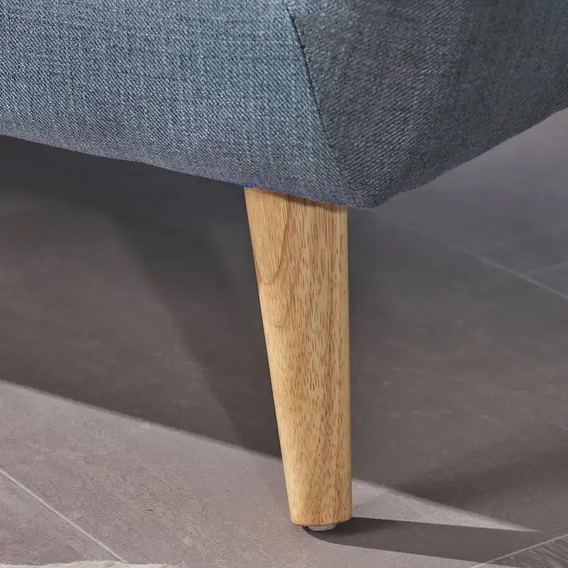 Petit canapé de style Mid-Century Modern avec dossier capitonné et pieds en bois inclinés