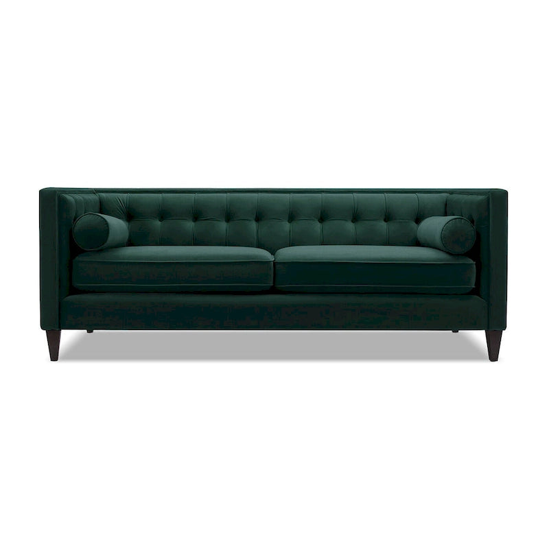 Canapé smoking de style moderne du milieu du siècle, 84 pouces, avec capitonnage et traversins