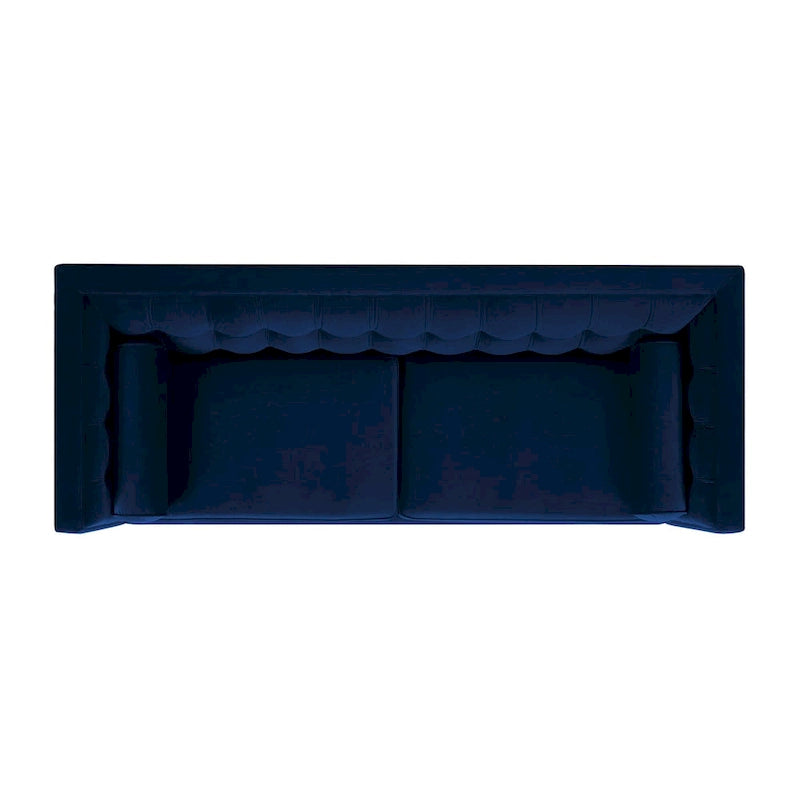 Canapé smoking de style moderne du milieu du siècle, 84 pouces, avec capitonnage et traversins