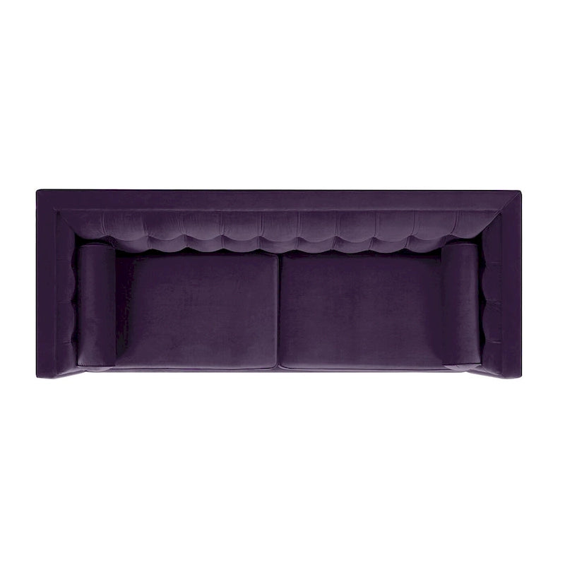Canapé smoking de style moderne du milieu du siècle, 84 pouces, avec capitonnage et traversins