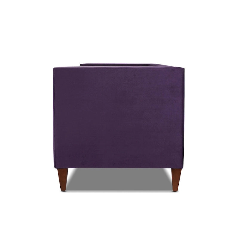 Canapé smoking de style moderne du milieu du siècle, 84 pouces, avec capitonnage et traversins