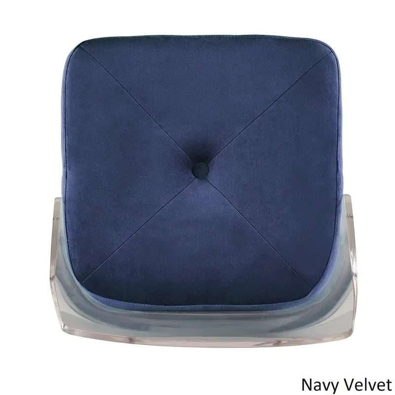Tabourets pivotants en velours à hauteur de comptoir avec dossier en acrylique (lot de 2)