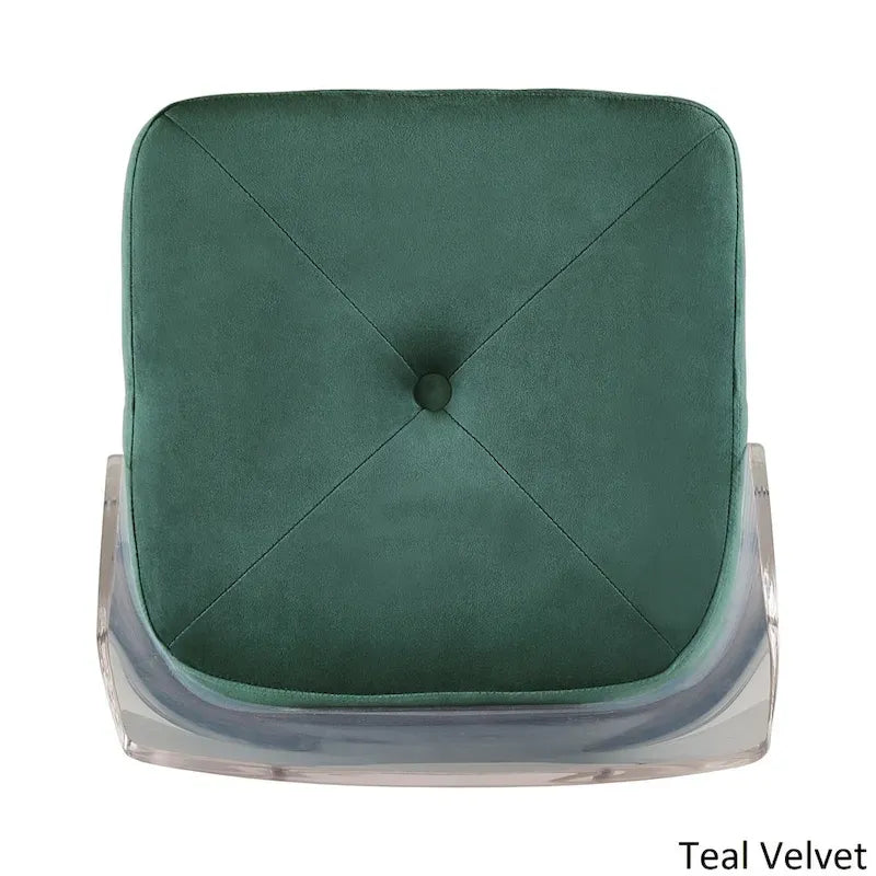 Tabourets pivotants en velours à hauteur de comptoir avec dossier en acrylique (lot de 2)