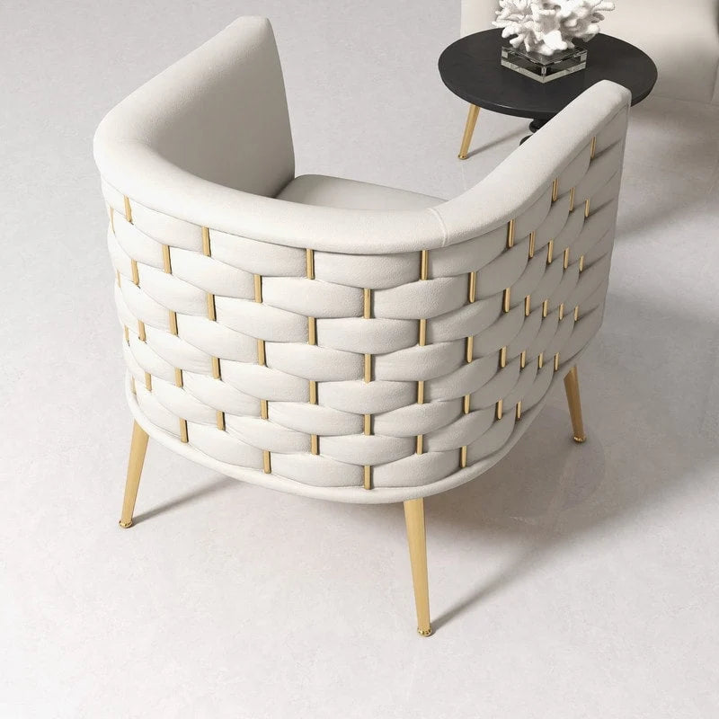 Lot de 2 fauteuils d'appoint en velours capitonné style Mid-Century avec pieds dorés