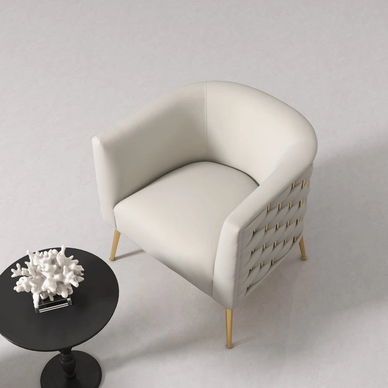 Lot de 2 fauteuils d'appoint en velours capitonné style Mid-Century avec pieds dorés