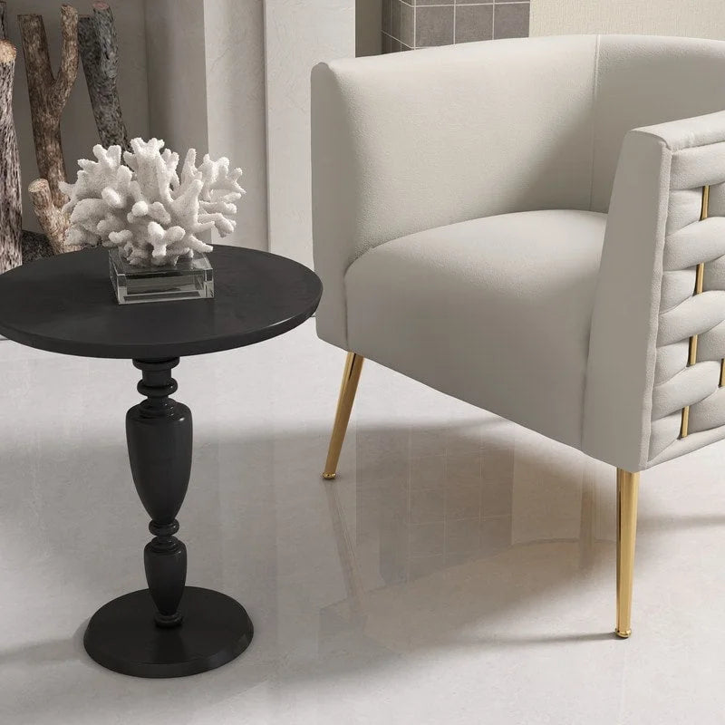 Lot de 2 fauteuils d'appoint en velours capitonné style Mid-Century avec pieds dorés
