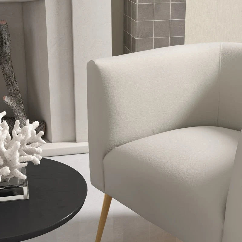 Lot de 2 fauteuils d'appoint en velours capitonné style Mid-Century avec pieds dorés