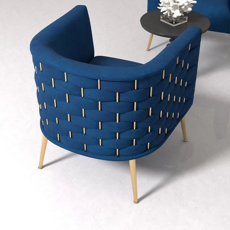 Lot de 2 fauteuils d'appoint en velours capitonné style Mid-Century avec pieds dorés