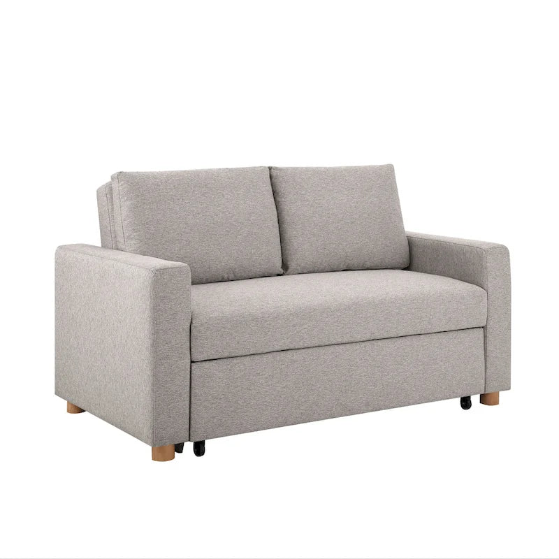Canapé convertible 2 places avec coussins à ressorts ensachés et revêtement en tissu bouclé
