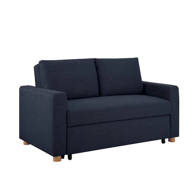 Canapé convertible 2 places avec coussins à ressorts ensachés et revêtement en tissu bouclé
