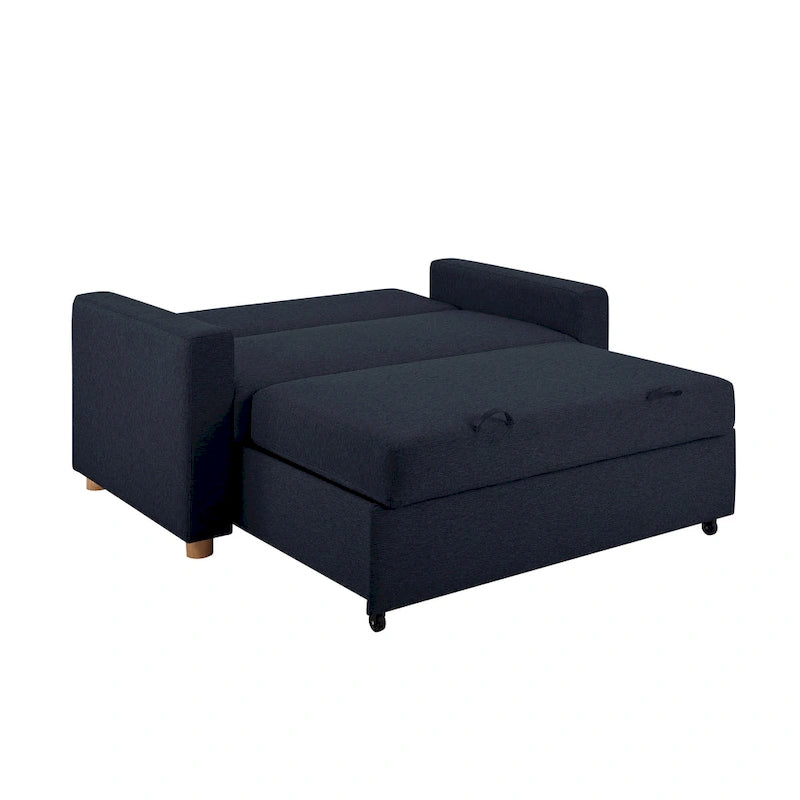 Canapé convertible 2 places avec coussins à ressorts ensachés et revêtement en tissu bouclé