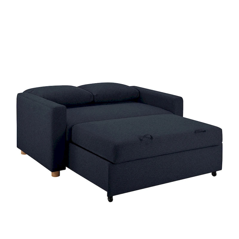 Canapé convertible 2 places avec coussins à ressorts ensachés et revêtement en tissu bouclé