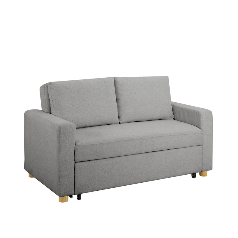 Canapé convertible 2 places avec coussins à ressorts ensachés et revêtement en tissu bouclé