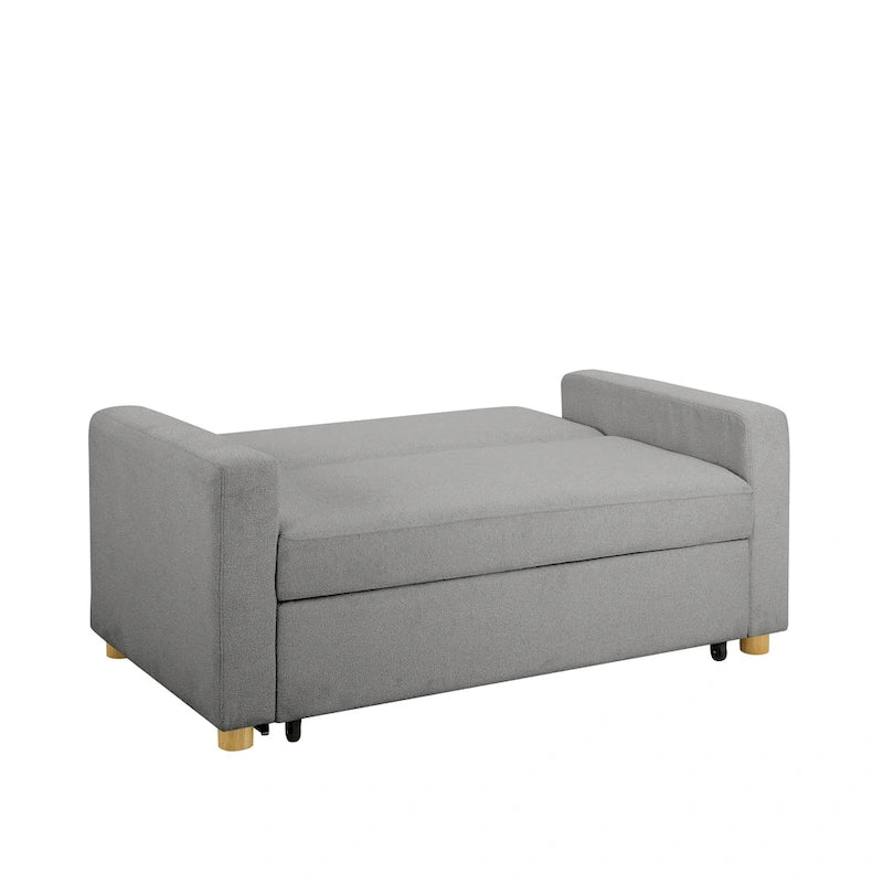 Canapé convertible 2 places avec coussins à ressorts ensachés et revêtement en tissu bouclé