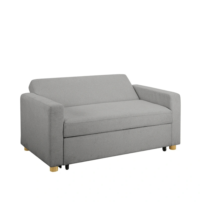 Canapé convertible 2 places avec coussins à ressorts ensachés et revêtement en tissu bouclé