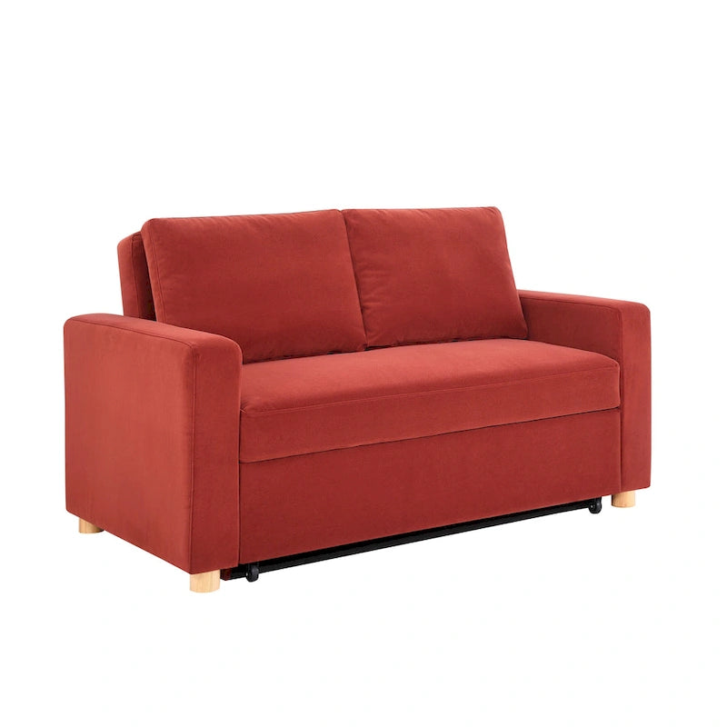 Canapé convertible 2 places avec coussins à ressorts ensachés et revêtement en tissu bouclé