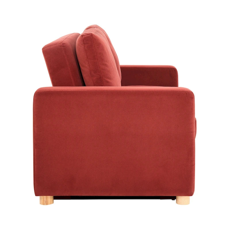 Canapé convertible 2 places avec coussins à ressorts ensachés et revêtement en tissu bouclé