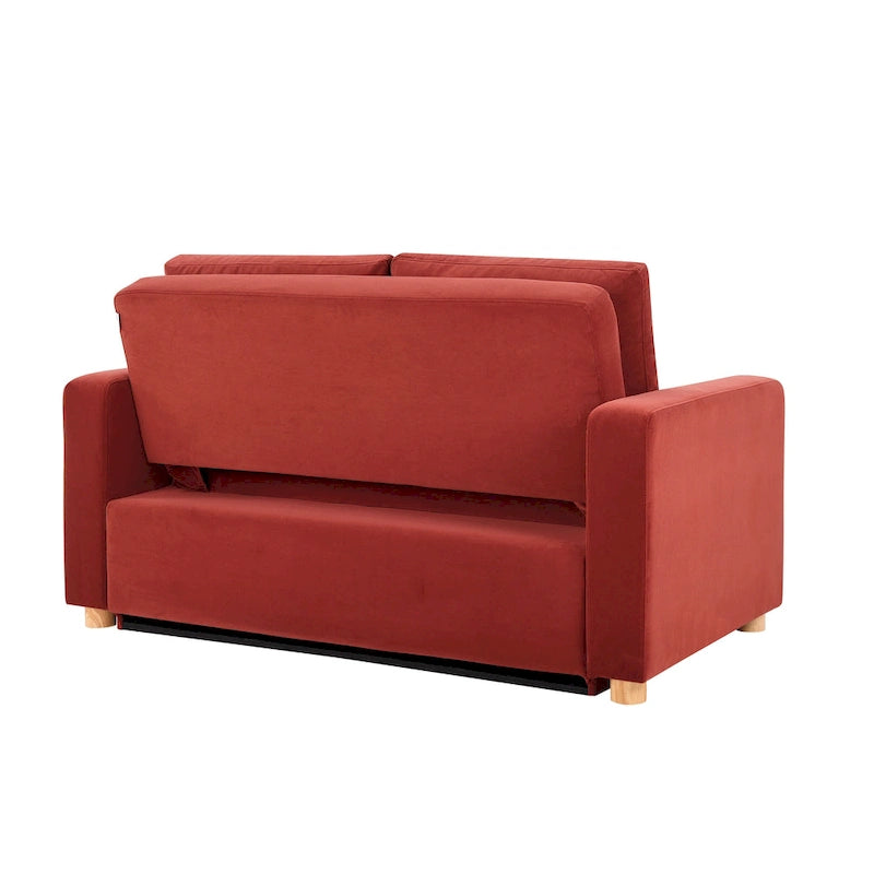 Canapé convertible 2 places avec coussins à ressorts ensachés et revêtement en tissu bouclé