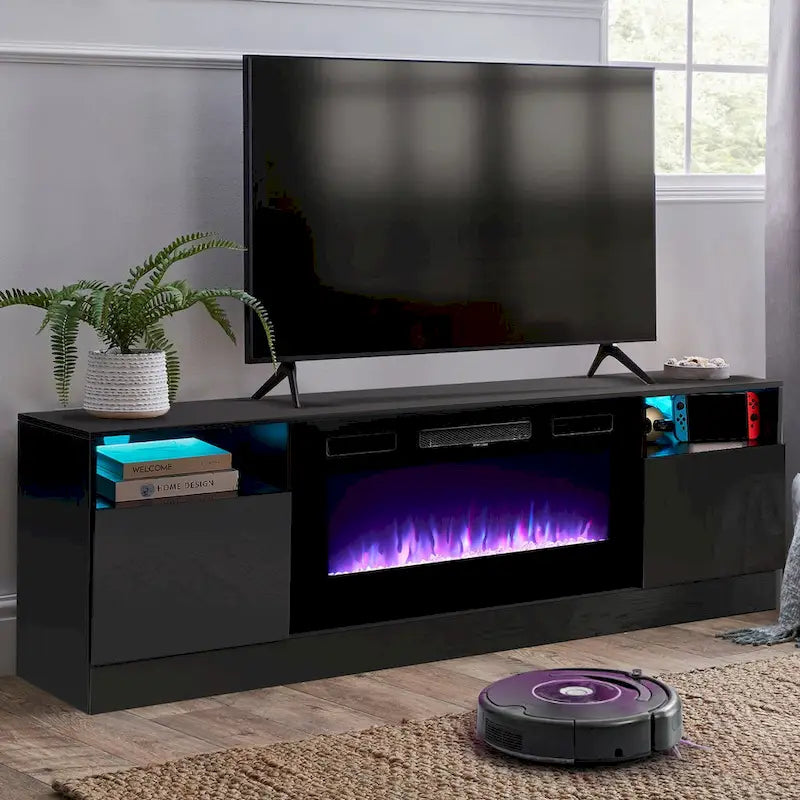Meuble TV de 70 pouces avec cheminée électrique de 36 pouces
