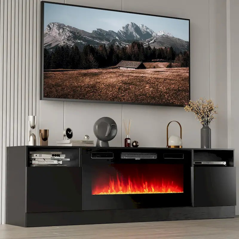 Meuble TV de 70 pouces avec cheminée électrique de 36 pouces