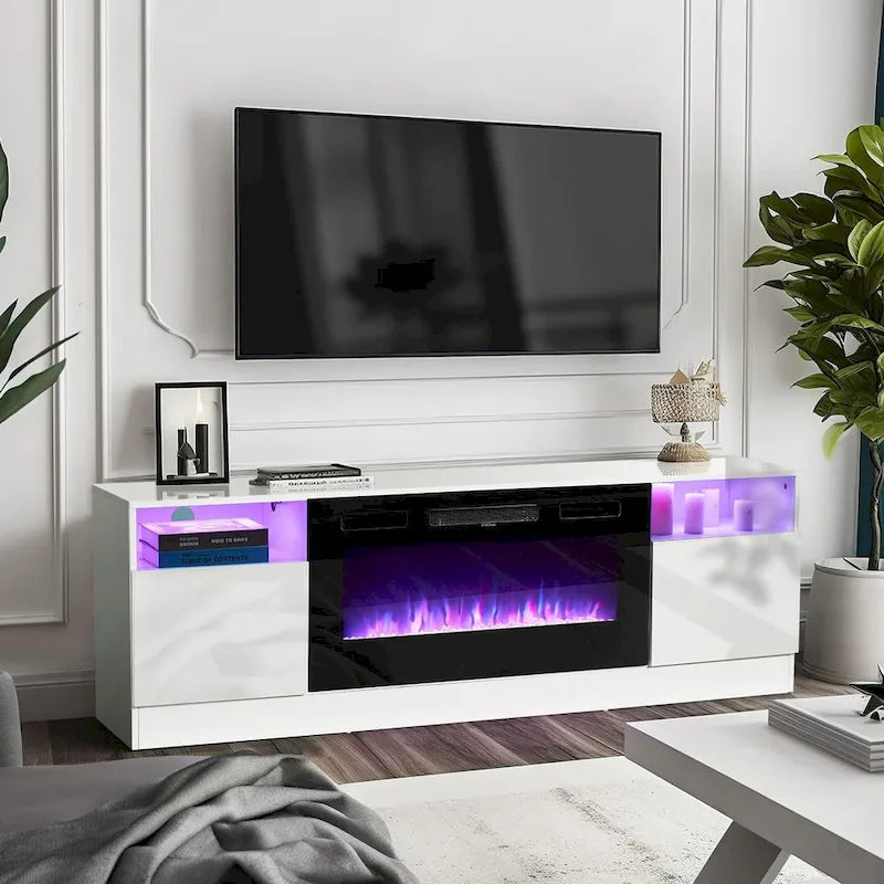 Meuble TV de 70 pouces avec cheminée électrique de 36 pouces