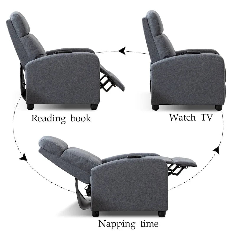 Fauteuil inclinable à dossier réglable avec massage vibrant