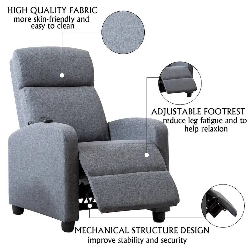 Fauteuil inclinable à dossier réglable avec massage vibrant