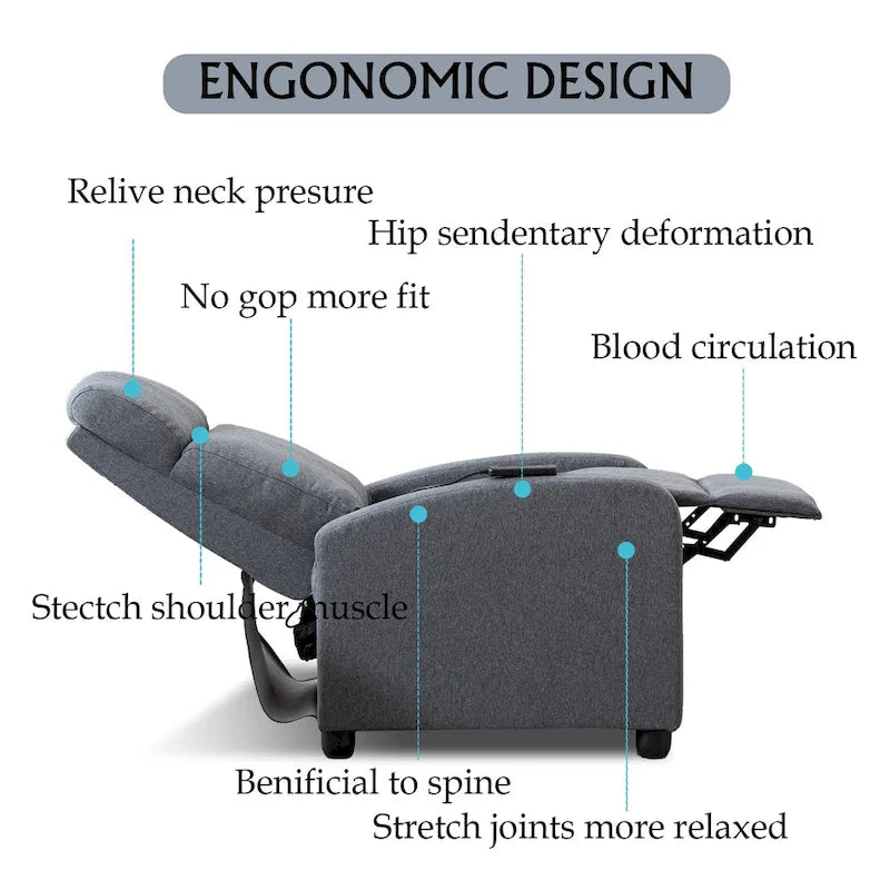Fauteuil inclinable à dossier réglable avec massage vibrant