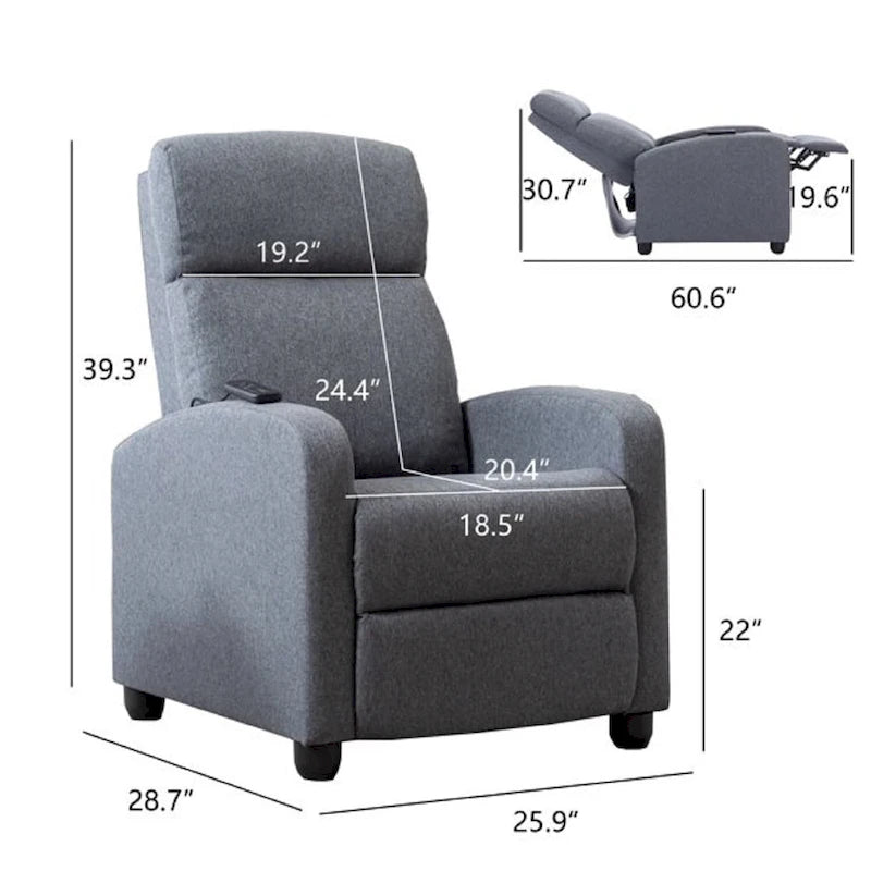 Fauteuil inclinable à dossier réglable avec massage vibrant