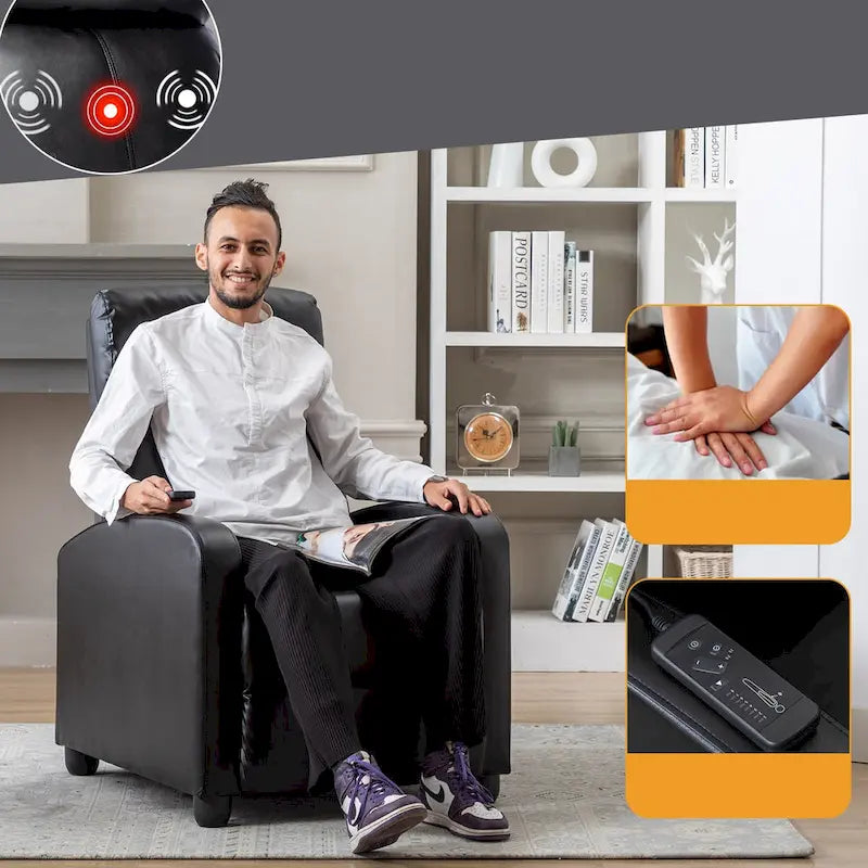 Fauteuil inclinable à dossier réglable avec massage vibrant