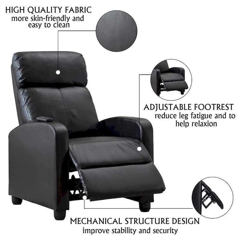 Fauteuil inclinable à dossier réglable avec massage vibrant