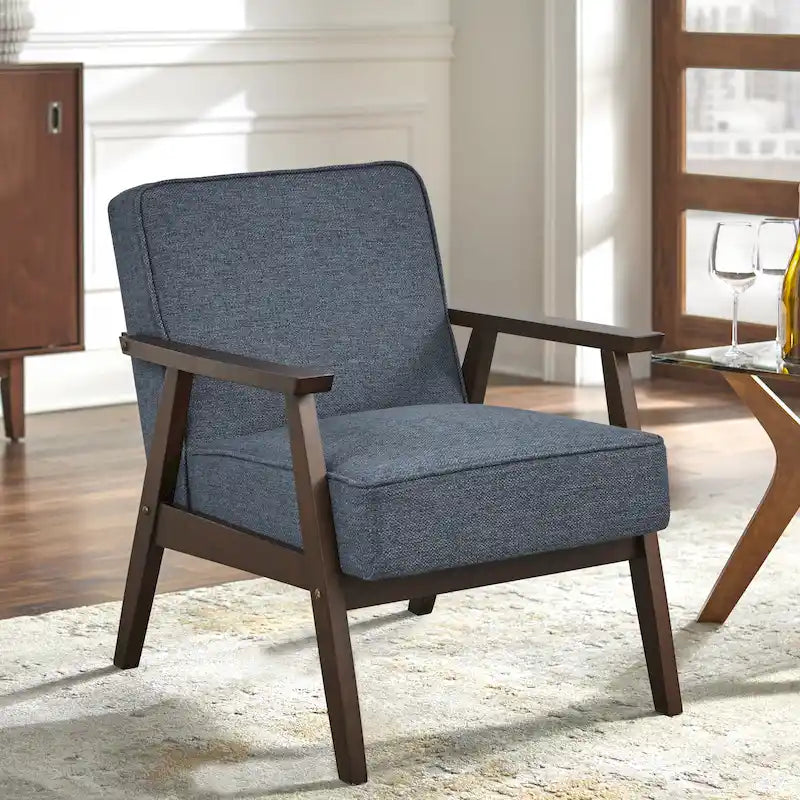 Fauteuil d'appoint du milieu du siècle avec pieds inclinés et coussins amovibles