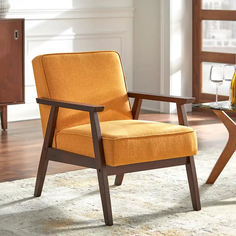 Fauteuil d'appoint du milieu du siècle avec pieds inclinés et coussins amovibles
