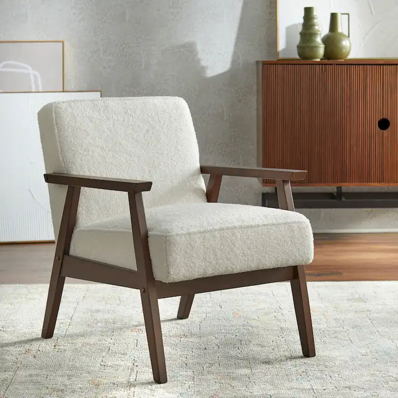 Fauteuil d'appoint du milieu du siècle avec pieds inclinés et coussins amovibles