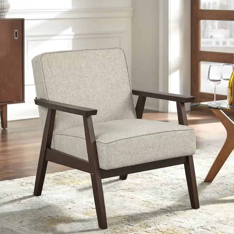 Fauteuil d'appoint du milieu du siècle avec pieds inclinés et coussins amovibles