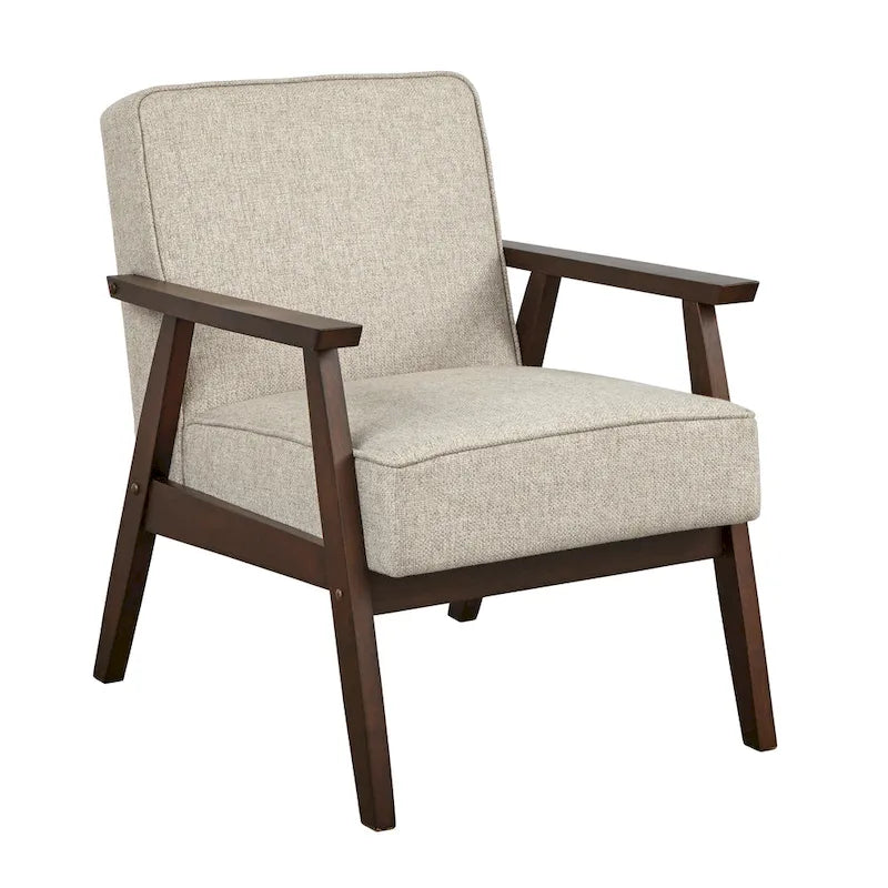 Fauteuil d'appoint du milieu du siècle avec pieds inclinés et coussins amovibles