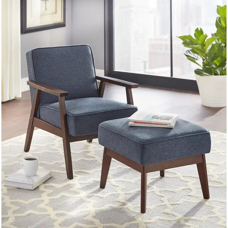 Fauteuil d'appoint du milieu du siècle avec pieds inclinés et coussins amovibles