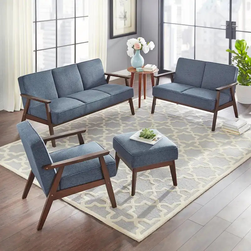 Fauteuil d'appoint du milieu du siècle avec pieds inclinés et coussins amovibles