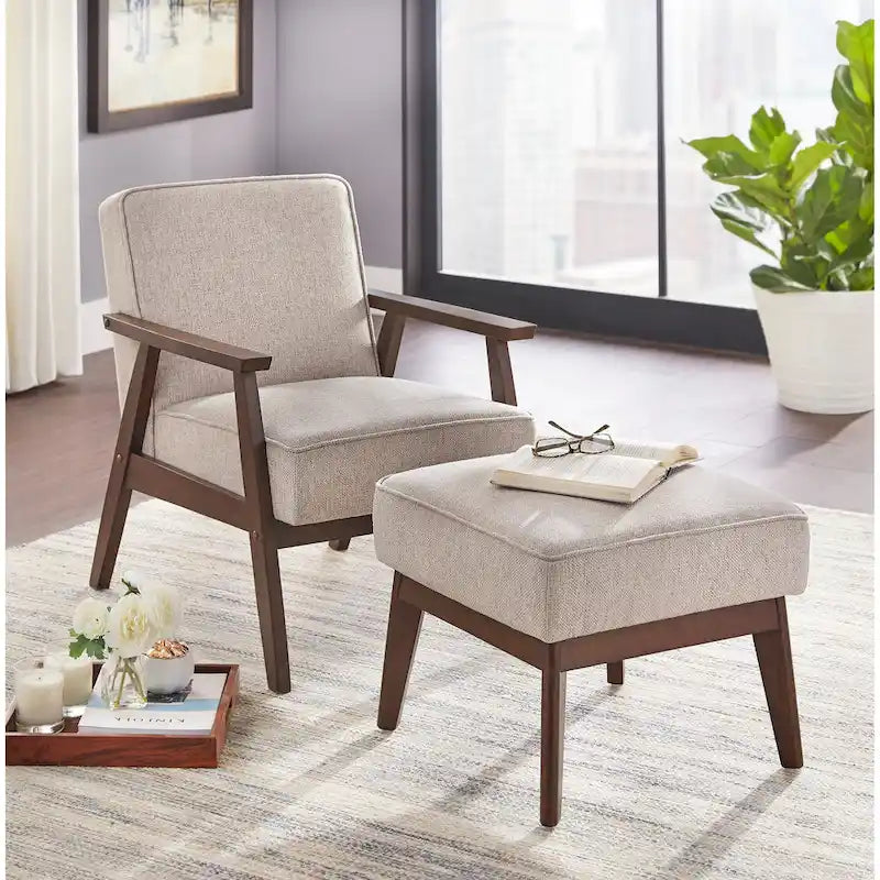 Fauteuil d'appoint du milieu du siècle avec pieds inclinés et coussins amovibles