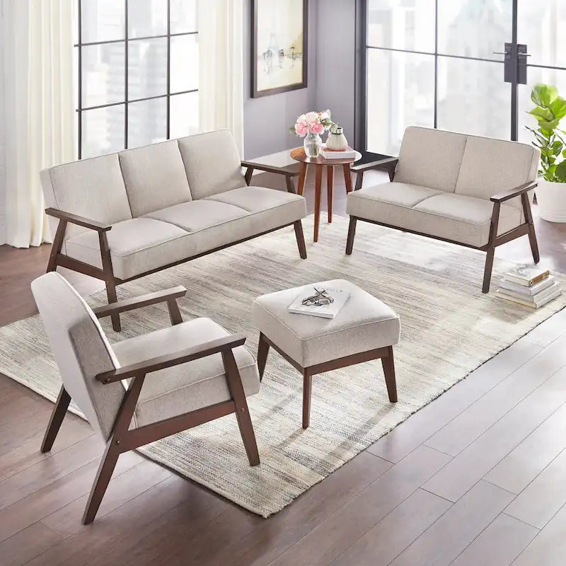 Fauteuil d'appoint du milieu du siècle avec pieds inclinés et coussins amovibles