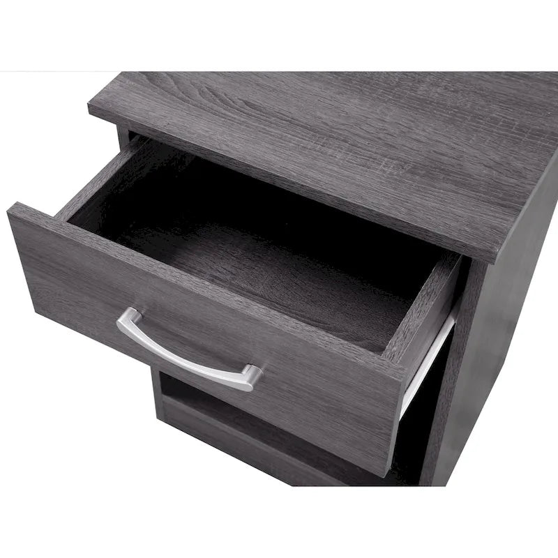 Table de chevet à 1 tiroir avec quincaillerie au fini brossé