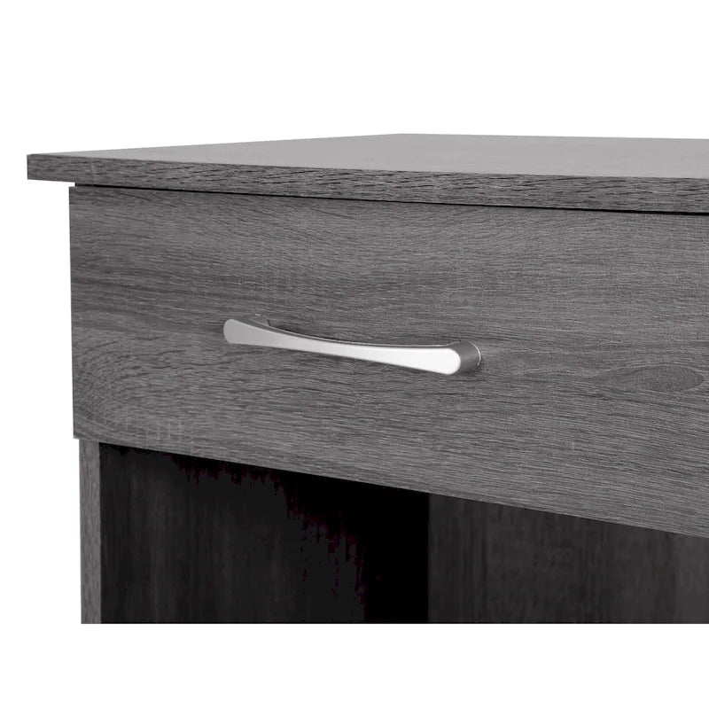 Table de chevet à 1 tiroir avec quincaillerie au fini brossé