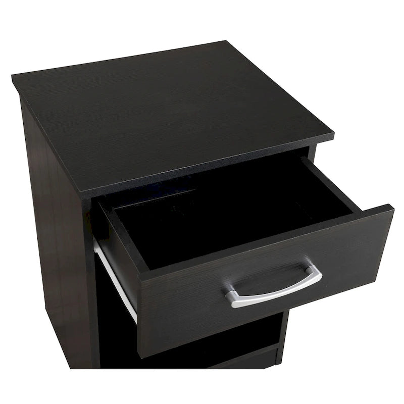 Table de chevet à 1 tiroir avec quincaillerie au fini brossé