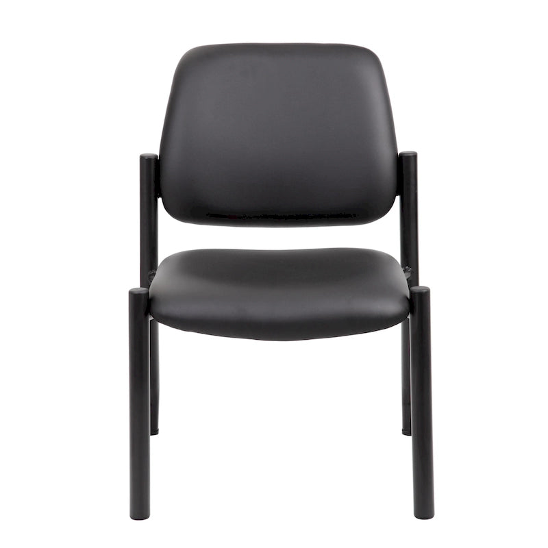 Chaise d'appoint à dossier mi-haut en vinyle antimicrobien avec cadre en acier, usage intensif