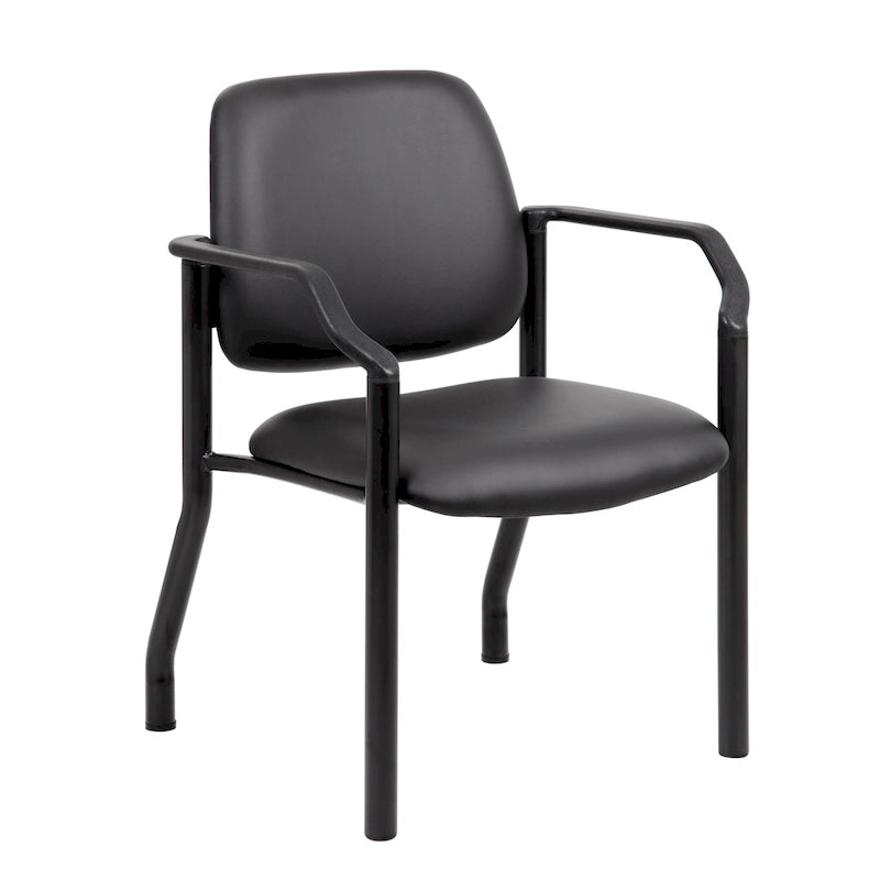 Chaise d'appoint à dossier mi-haut en vinyle antimicrobien avec cadre en acier, usage intensif