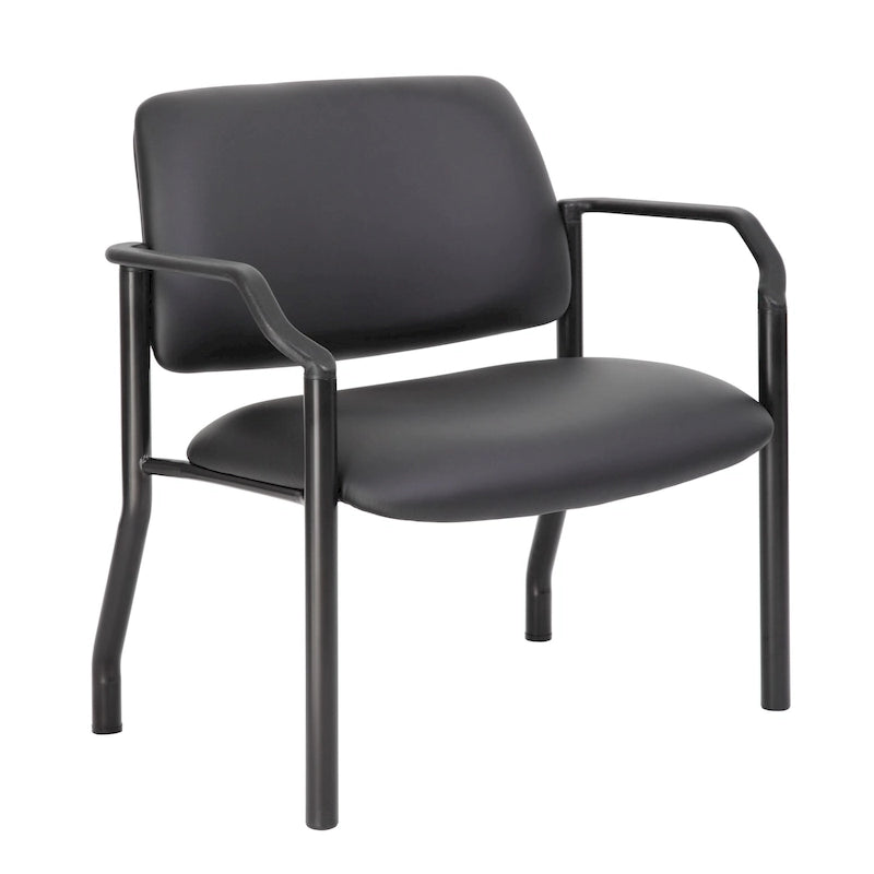 Chaise d'appoint à dossier mi-haut en vinyle antimicrobien avec cadre en acier, usage intensif