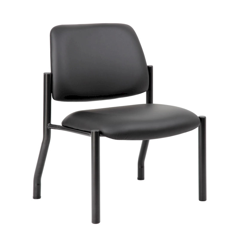 Chaise d'appoint à dossier mi-haut en vinyle antimicrobien avec cadre en acier, usage intensif